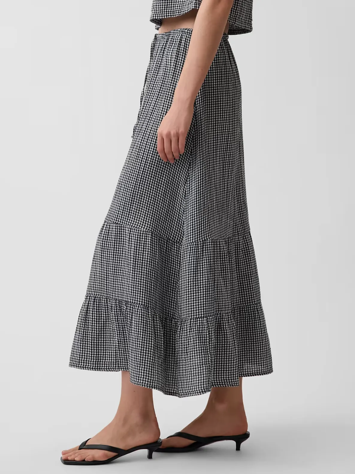 Cotton Gauze Tiered Easy Maxi Skirt