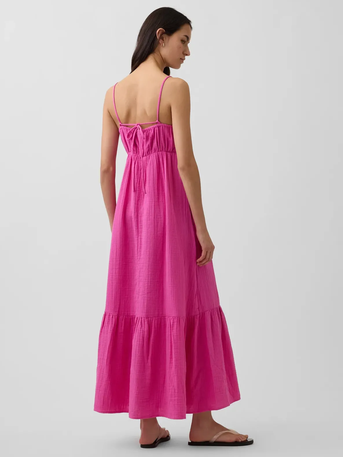 Cotton Gauze Tiered Empire Waist Dress