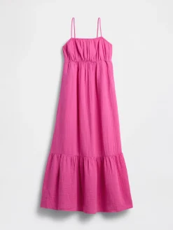 Cotton Gauze Tiered Empire Waist Dress