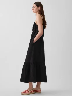 Cotton Gauze Tiered Empire Waist Dress