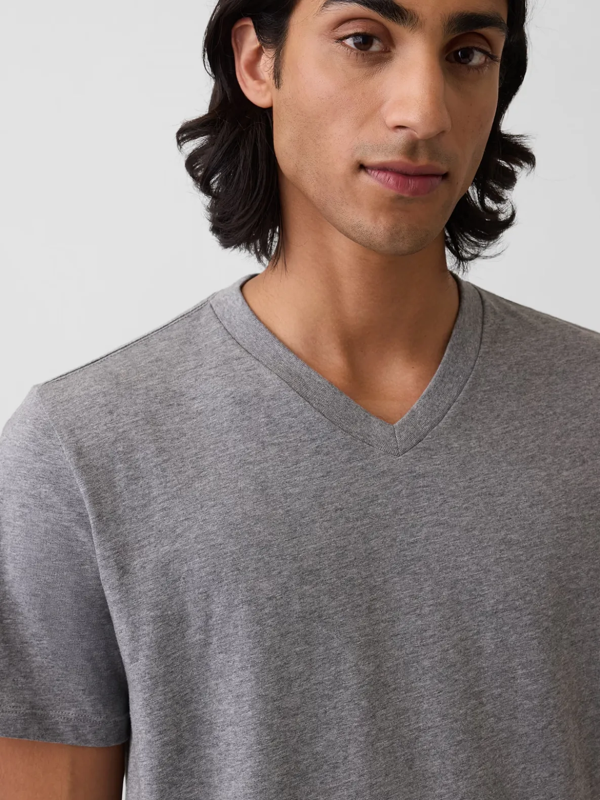 Cotton Jersey V-Neck T-Shirt