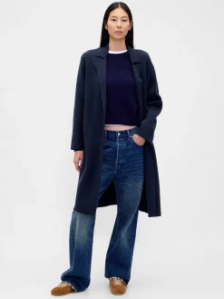 Cotton-Blend Cardigan Coat