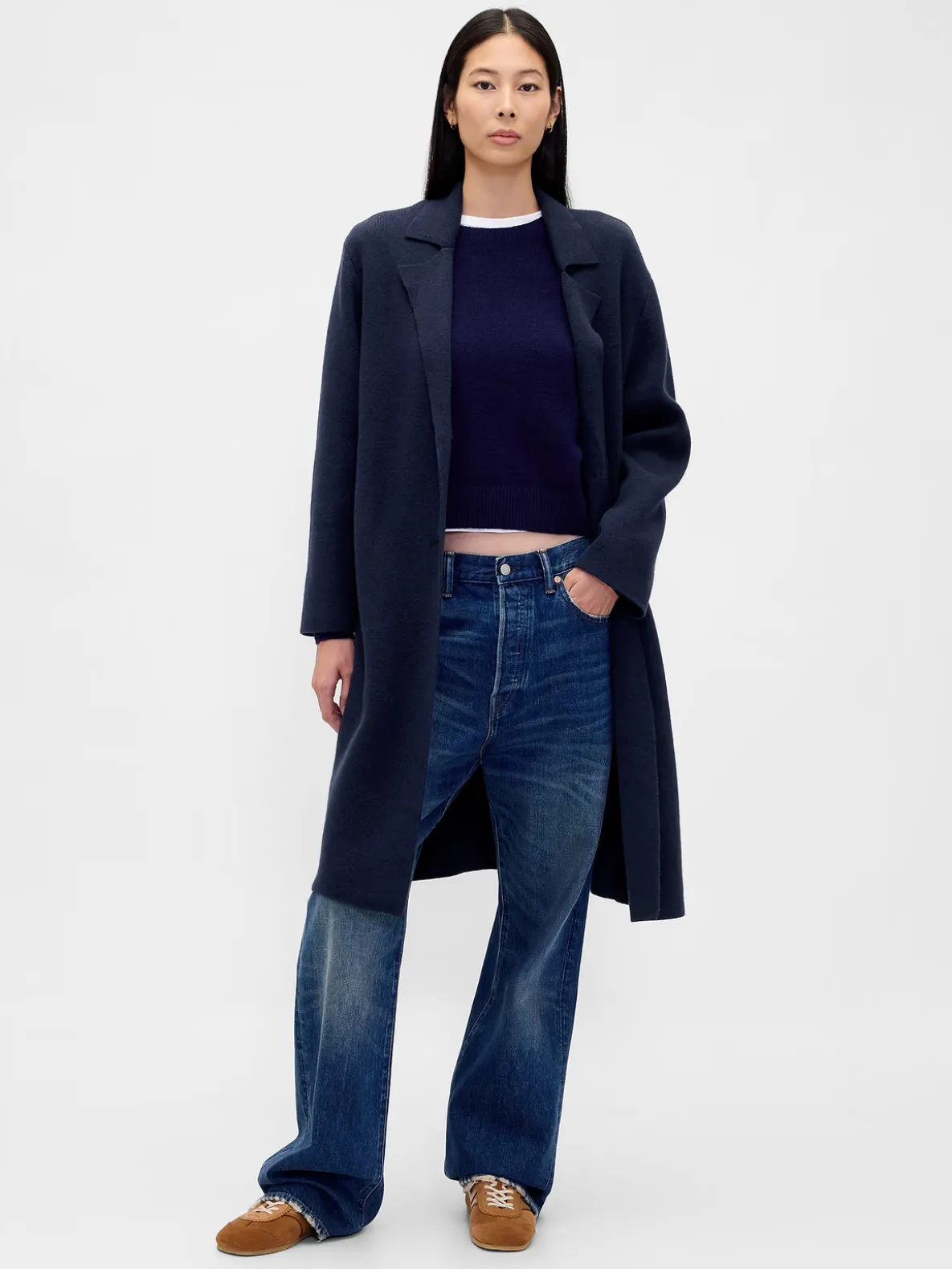 Cotton-Blend Cardigan Coat