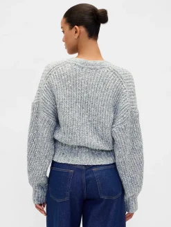 Cotton-Blend Crop Cardigan Sweater