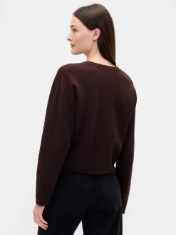 Cotton-Blend Pocket Cardigan Sweater