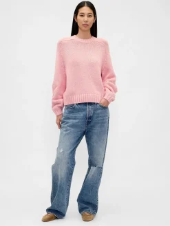 Cotton-Blend Relaxed Crewneck Sweater