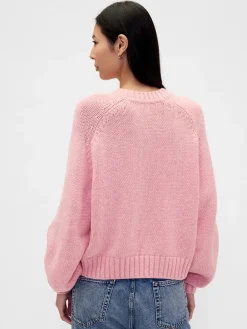 Cotton-Blend Relaxed Crewneck Sweater
