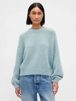 Cotton-Blend Relaxed Crewneck Sweater