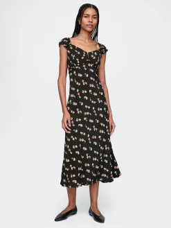 Crepe Sweetheart Maxi Dress