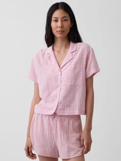 Crinkle Gauze Oversized PJ Shirt