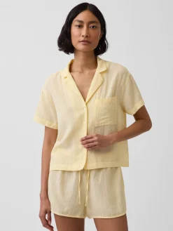 Crinkle Gauze Oversized PJ Shirt