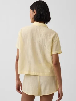 Crinkle Gauze Oversized PJ Shirt