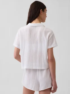 Crinkle Gauze Oversized PJ Shirt