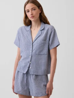 Crinkle Gauze Oversized PJ Shirt