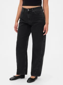 Curvy High Rise Barrel Jeans