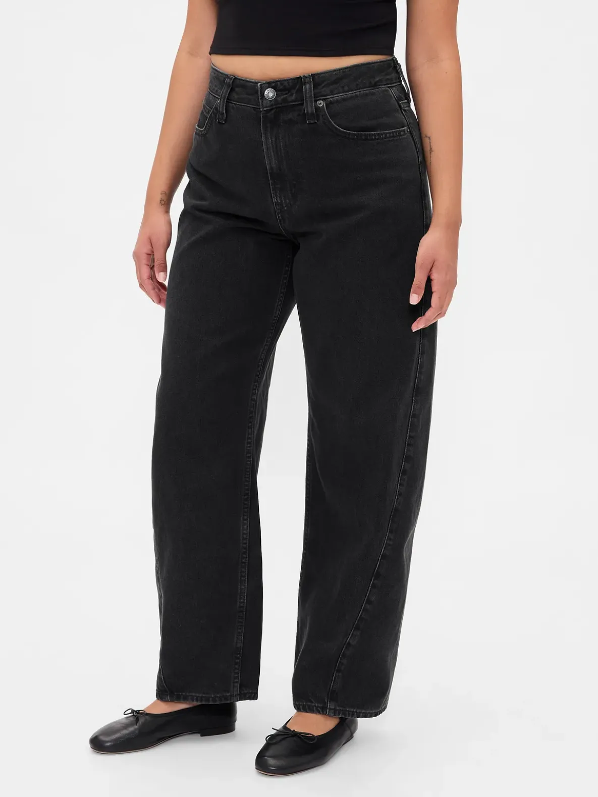Curvy High Rise Barrel Jeans