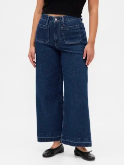 Curvy High Rise Stride Wide-Leg Ankle Jeans
