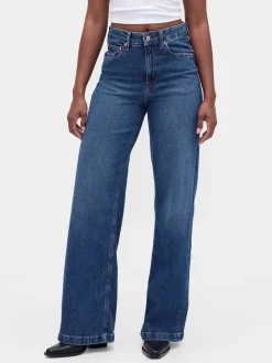 Curvy High Rise Stride Wide-Leg Jeans