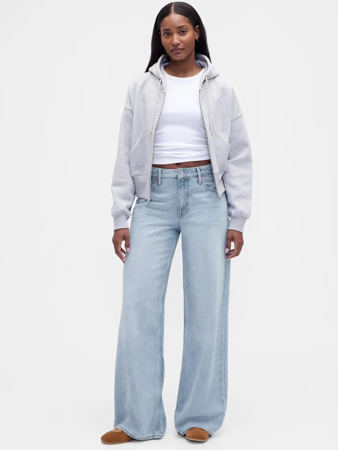 Curvy Mid Rise UltraSoft Baggy Jeans