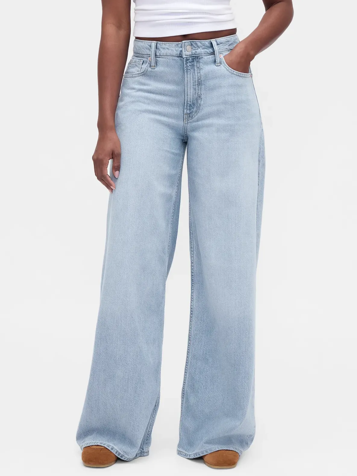 Curvy Mid Rise UltraSoft Baggy Jeans