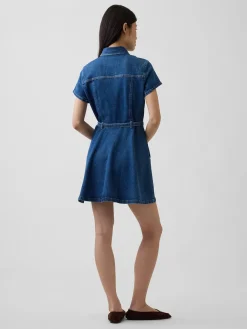 Denim Belted Mini Shirtdress
