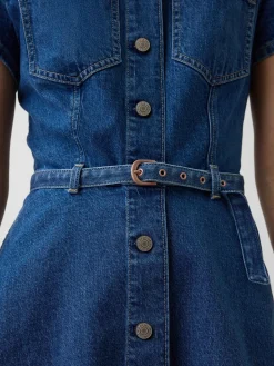 Denim Belted Mini Shirtdress