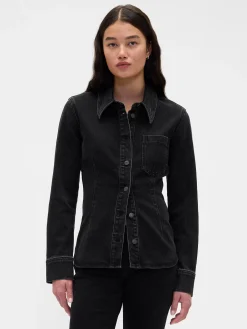 Denim Cinch-Seam Shirt