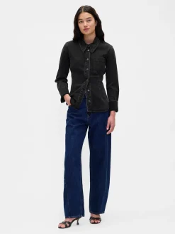 Denim Cinch-Seam Shirt