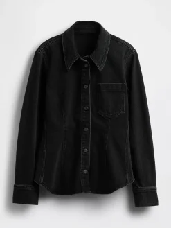Denim Cinch-Seam Shirt