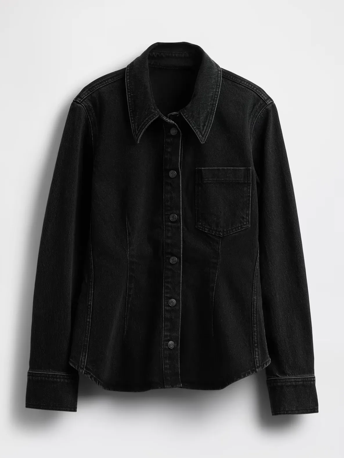 Denim Cinch-Seam Shirt