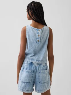 Denim Crop Shell Tank Top