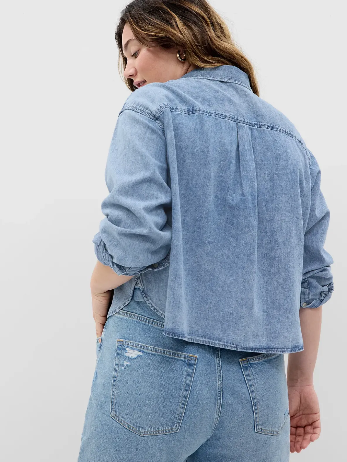 Denim Crop Shirt