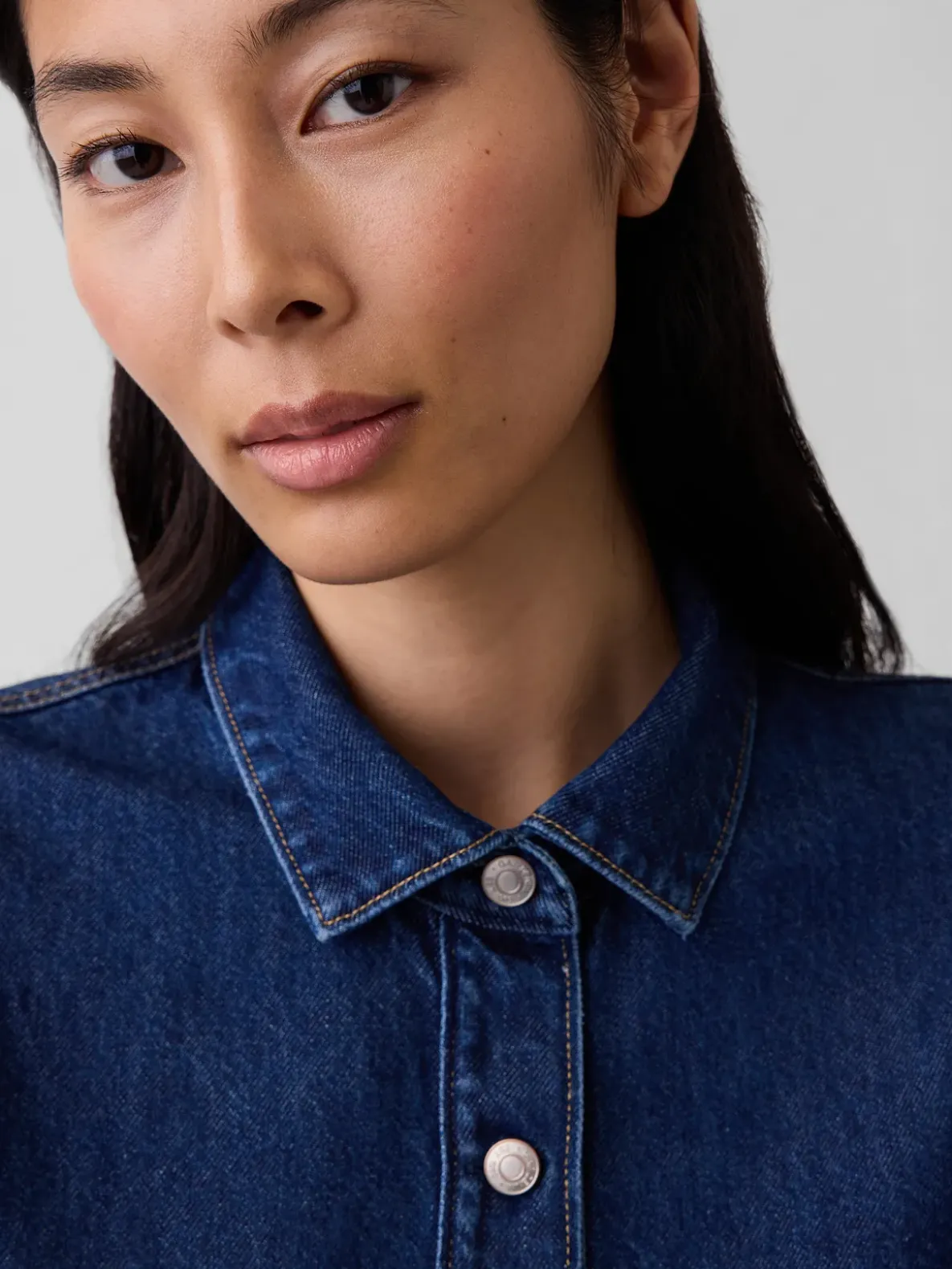 Denim Fitted Peplum Top