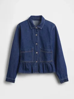 Denim Fitted Peplum Top