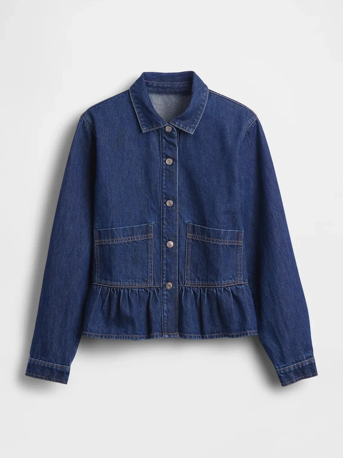 Denim Fitted Peplum Top