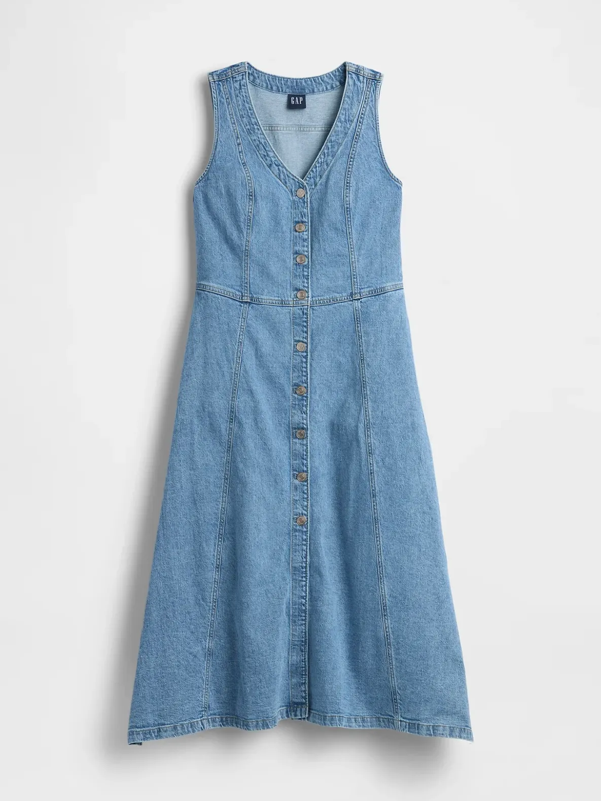 Denim Handkerchief Midi Dress