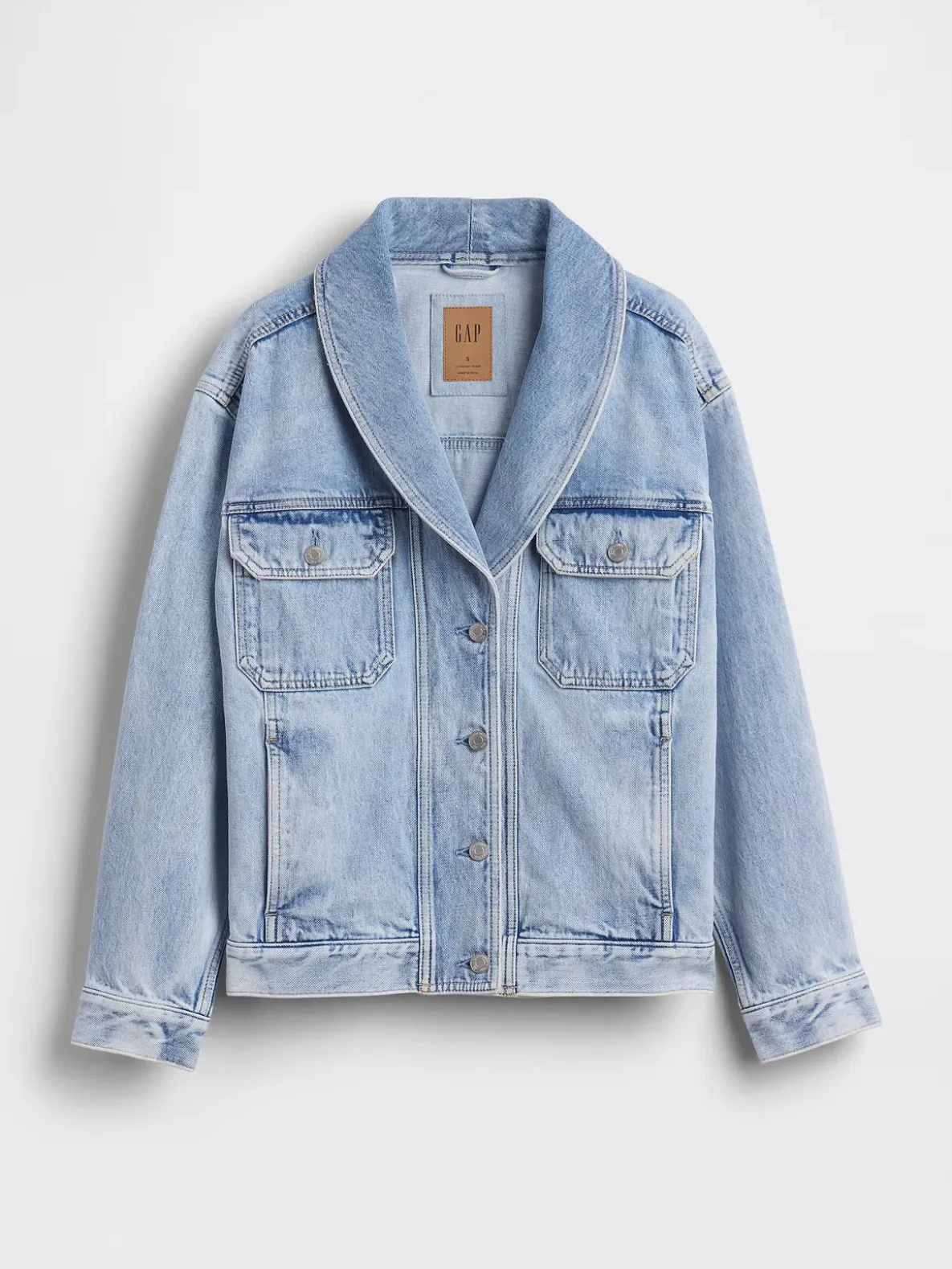 Denim Oversized Shawl Denim Jacket