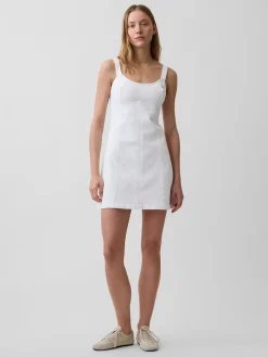 Denim Paneled Mini Dress