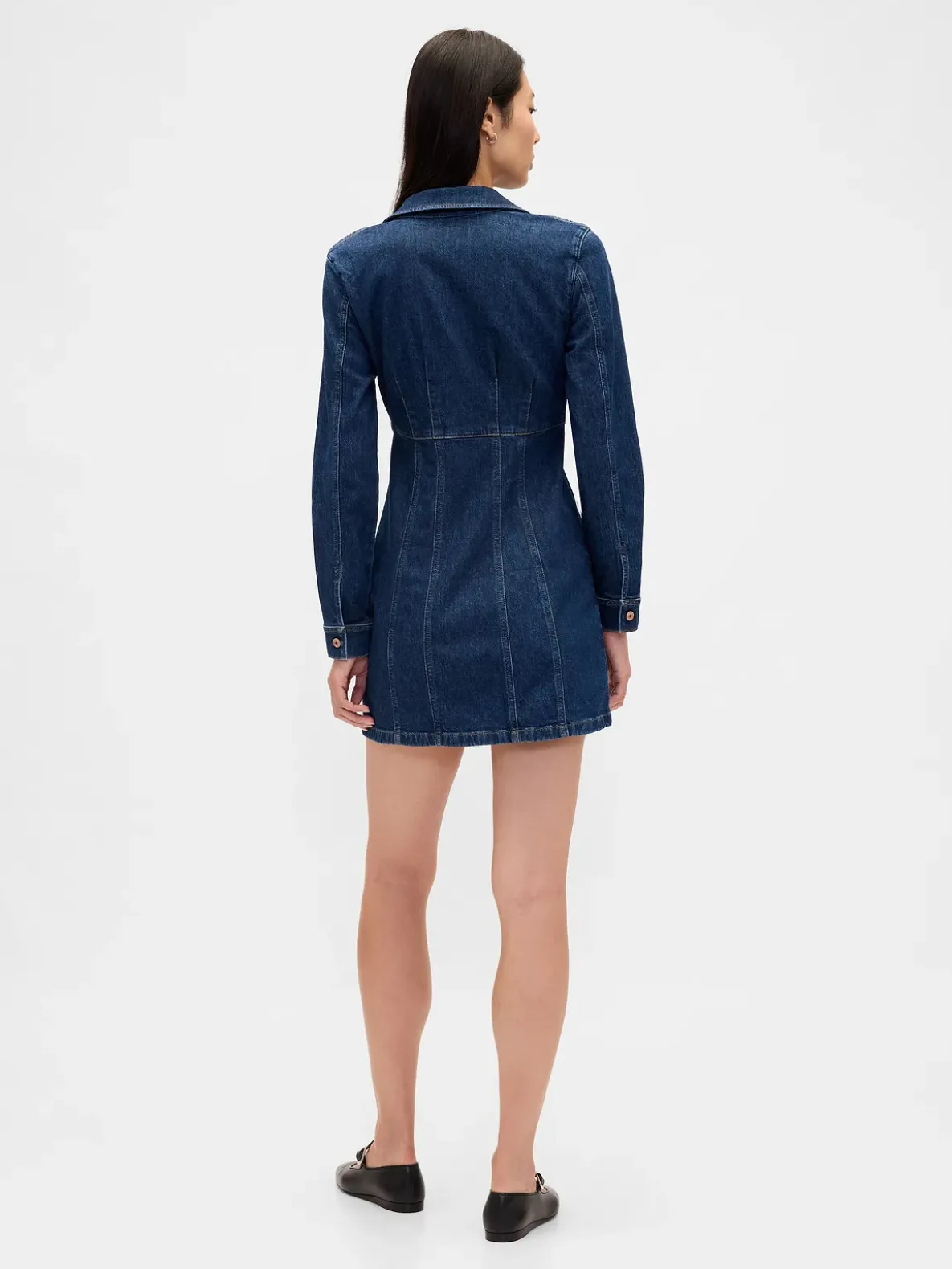 Denim Pleated Mini Dress