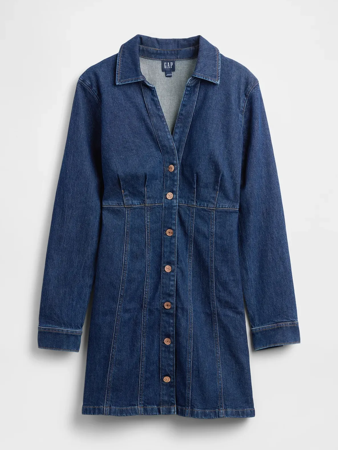 Denim Pleated Mini Dress
