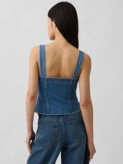Denim Pocket Corset Top