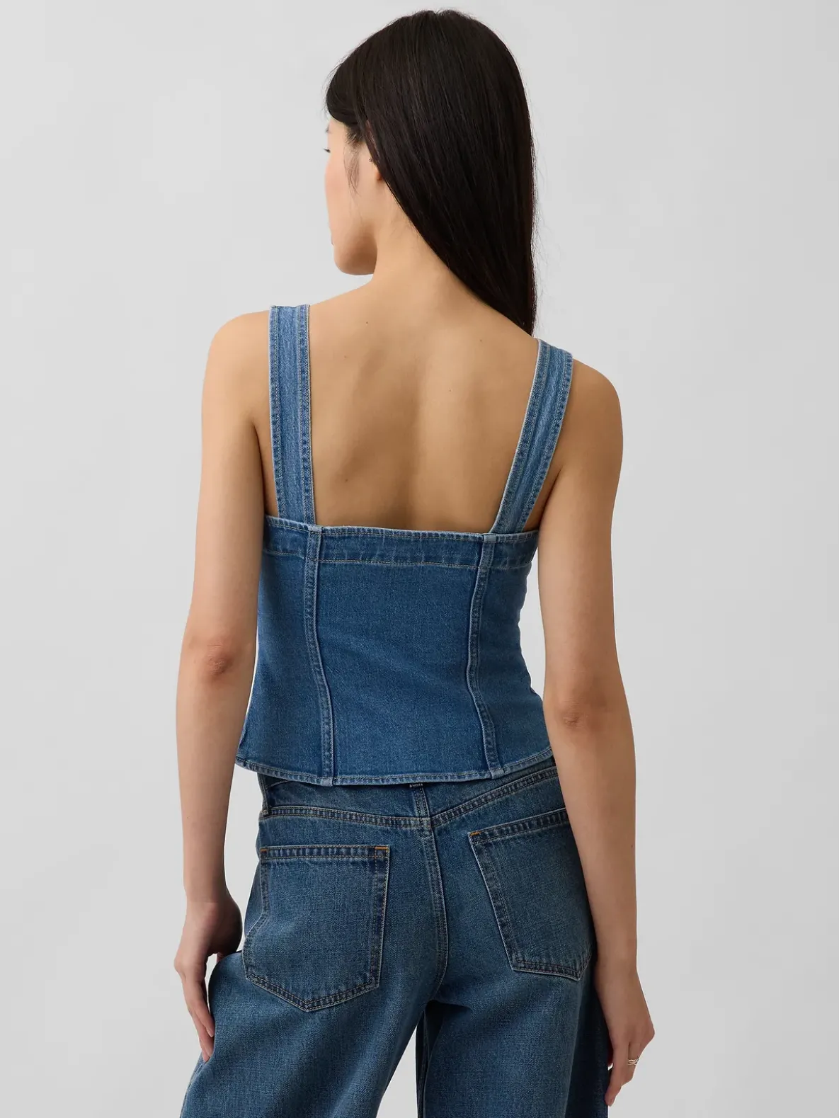 Denim Pocket Corset Top