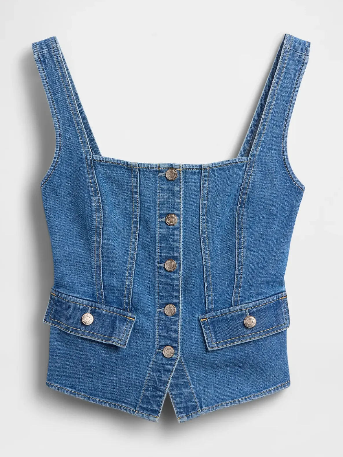 Denim Pocket Corset Top