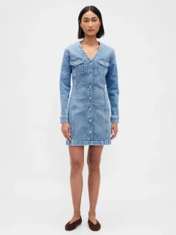Denim Pocket Mini Dress
