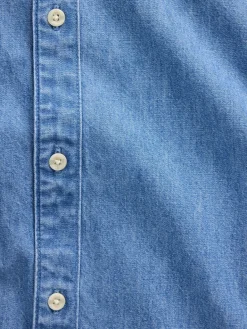 Denim Relaxed Straight-Hem Shirt