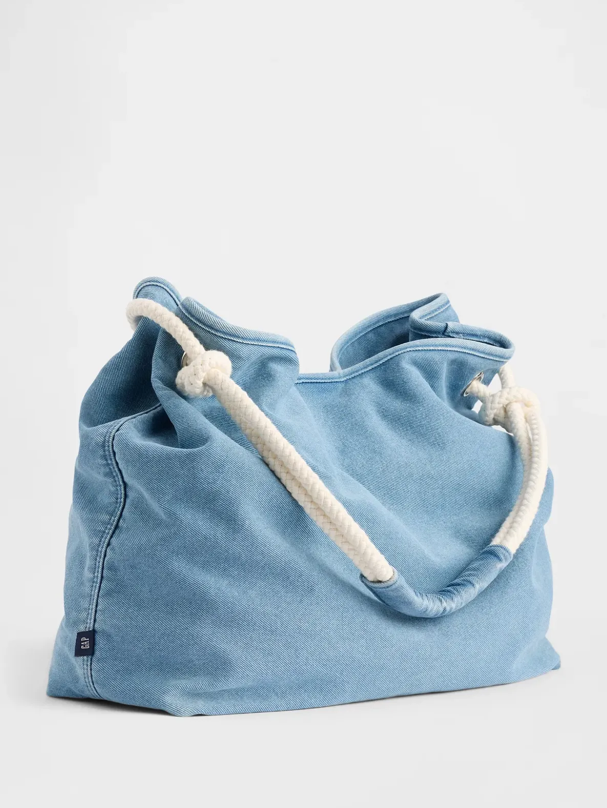 Denim Rope Bucket Bag