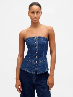 Denim Strapless Vest