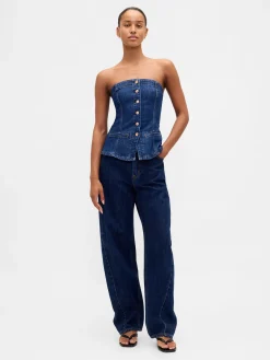 Denim Strapless Vest