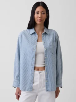 Denim Stripe Big Shirt