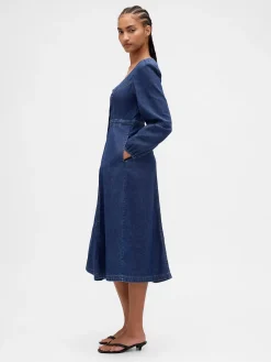 Denim Sweetheart Midi Dress
